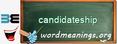 WordMeaning blackboard for candidateship
